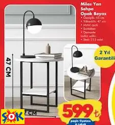 MİLAS YAN SEHPA OPAK BEYAZ MİLAS YAN SEHPA OPAK BEYAZ